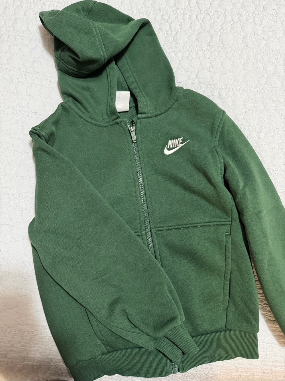 Nike Kids Green Full-Zip Hooded Sweatshirt